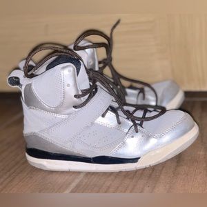 Nike Air Jordan Flight 45 High Silver Grey Sneakers 13.5 Youth Teen Child